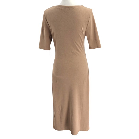 7 For All Mankind NEW Womens Size Large Stretchy Rib-Knit Cut-Out Midi Dress - Picture 2 of 7